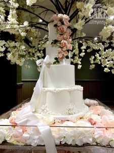 Four tier petal white wedding peachy Tamworth West Midlands Staffordshire