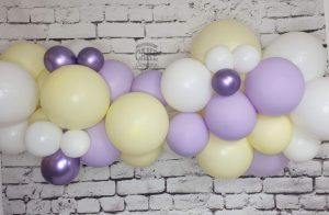 pastel lilac lemon balloon garland canopy - Tamworth