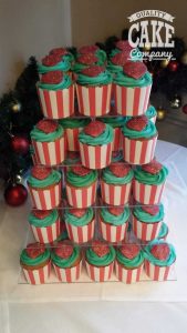 Geek chic cupcakes rockabilly stripe cakes glitter hearts Tamworth West Midlands Staffordshire