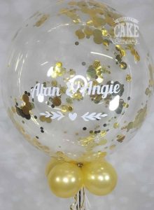 gold confetti bubble balloon wedding - Tamworth