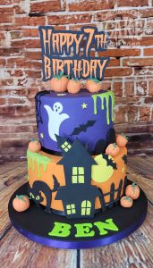 two tier halloween birthday cake - Tamworth