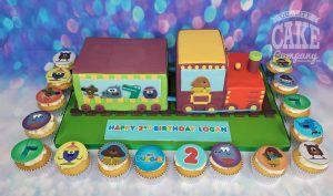 hey duggee novelty train birthday cake and cupcakes - tamworth