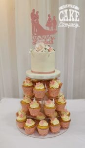 Pink rose floral cupcake wedding tower Tamworth West Midlands Staffordshire