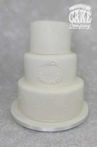 Ivory three tier pearl and piped swag wedding Tamworth Staffordshire West Midlands