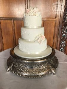 Lace applique soft edge wedding cake Tamworth West Midlands Staffordshire