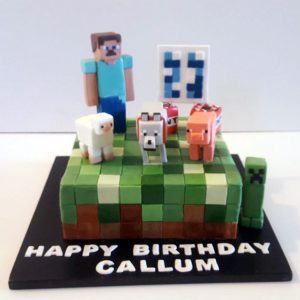 Minecraft figures cake - Tamworth
