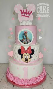 three tier minnie mouse first birthday cake - tamworth