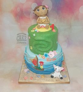 two tier baby moana birthday cake - Tamworth