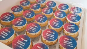 corporate branded logo cupcakes - tamworth