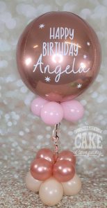 Orb Rose gold luxe personalised balloon - Tamworth