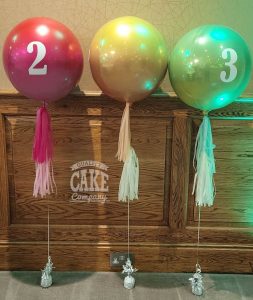 orb balloon table numbers with tassels - Tamworth
