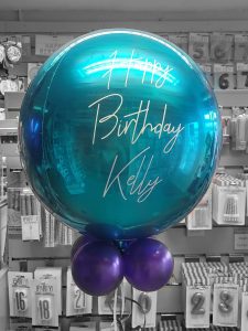 Turquoise personalised birthday balloon - Tamworth