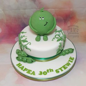 pea theme birthday cake - tamworth