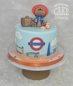 Paddington bear London skyline birthday cake - tamworth