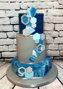 Panatone Blue Hexagon marble wedding geometric Tamworth West Midlands Staffordshire