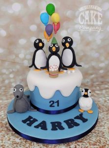 party penguin pingu style birthday cake - Tamworth