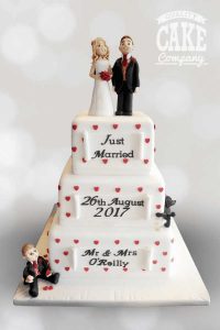 People square wedding cake love heart dots Tamworth West Midlands Staffordshire