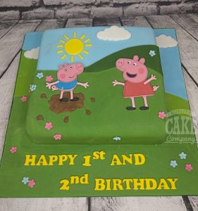 Peppa pig first and second birthday cake - tamworth