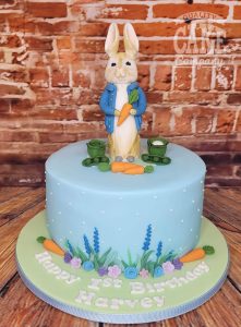 Peter rabbit figure first birthday cake - Tamworth