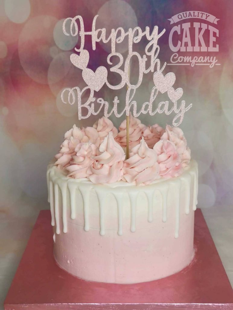 pink and white ombre simple drip cake - Tamworth