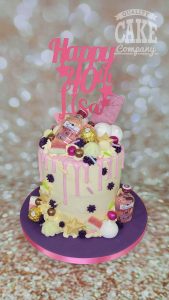tall pink purple drip cake - Tamworth