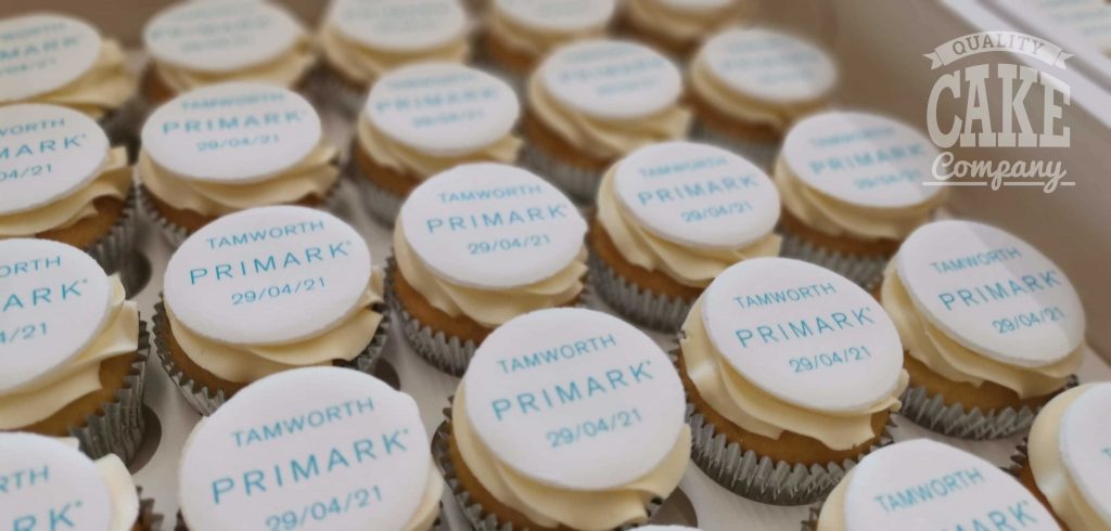 corporate logo cupcakes for store opening - Tamworth