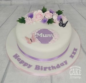 purple floral birthday cake - Tamworth