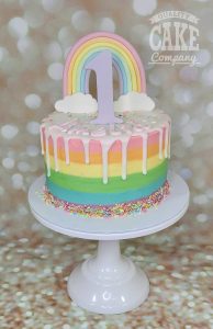 rainbow buttercream first birthday cake - tamworth