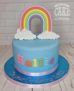 Rainbow Christening cake - tamworth