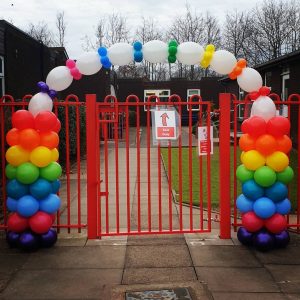 rainbow quicklink balloon arch - Tamworth