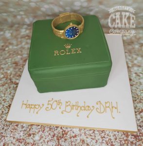 closed rolex watch box cake - tamworth