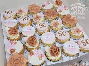 rose gold 50th birthda cupcakes - tamworth