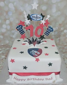 rugby theme starburst cake - Tamworth