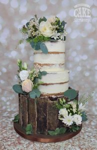 Rustic wedding semi naked and bark effect with fresh flowers Tamworth West Midlands Staffordshire