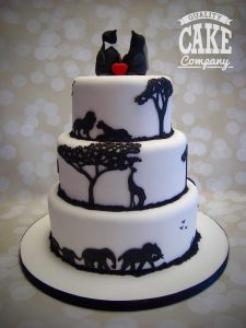 Savannah jungle silhouette wedding cake penguin topper Tamworth West Midlands Staffordshire