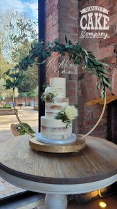 Semi naked cake in hoop wedding Tamworth West Midlands Staffordshire