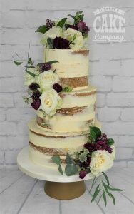 Semi naked white and burgundy flowers rustic wedding Tamworth West Midlands Staffordshire