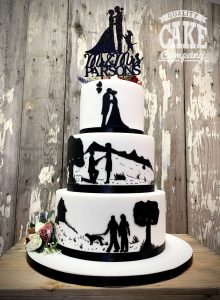 Silhouette life wedding cake wildflowers and topper Tamworth West Midlands Staffordshire