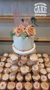 Small cutting cake rose gold wedding cupcakes Tamworth West Midlands Staffordshire