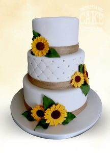 Sunflower and quilting wedding cake rustic yellow Tamworth West Midlands Staffordshire