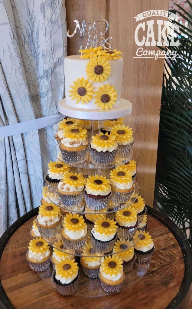 Sunflower cupcake tower wedding Tamworth West Midlands Staffordshire
