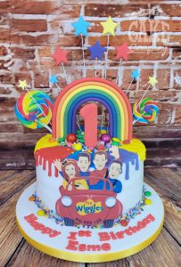 the wiggles rainbow theme cake - Tamworth