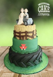 Tractor Tyre farmer themed rustic novelty wedding cake Tamworth West Midlands Staffordshire