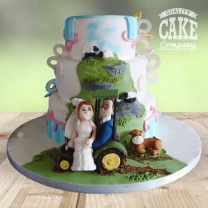 Tractor reveal wedding cake Tamworth West Midlands Staffordshire