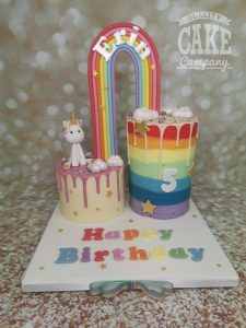 split unicorn drip cake - Tamworth