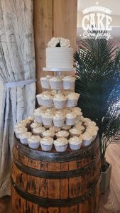Wedding pure white rose cupcakes tower Tamworth West Midlands Staffordshire