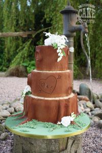 Wedding three tree stump wedding cake Rustic Tamworth West Midlands Staffordshire