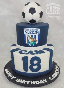 two tier west bromwich albion football cake - tamworth