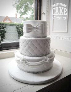 White bow swags and quilting wedding cake bling Tamworth West Midlands Staffordshire
