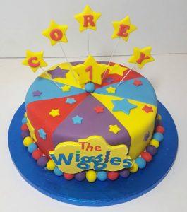 the wiggles colourful first birthday cake - tamworth